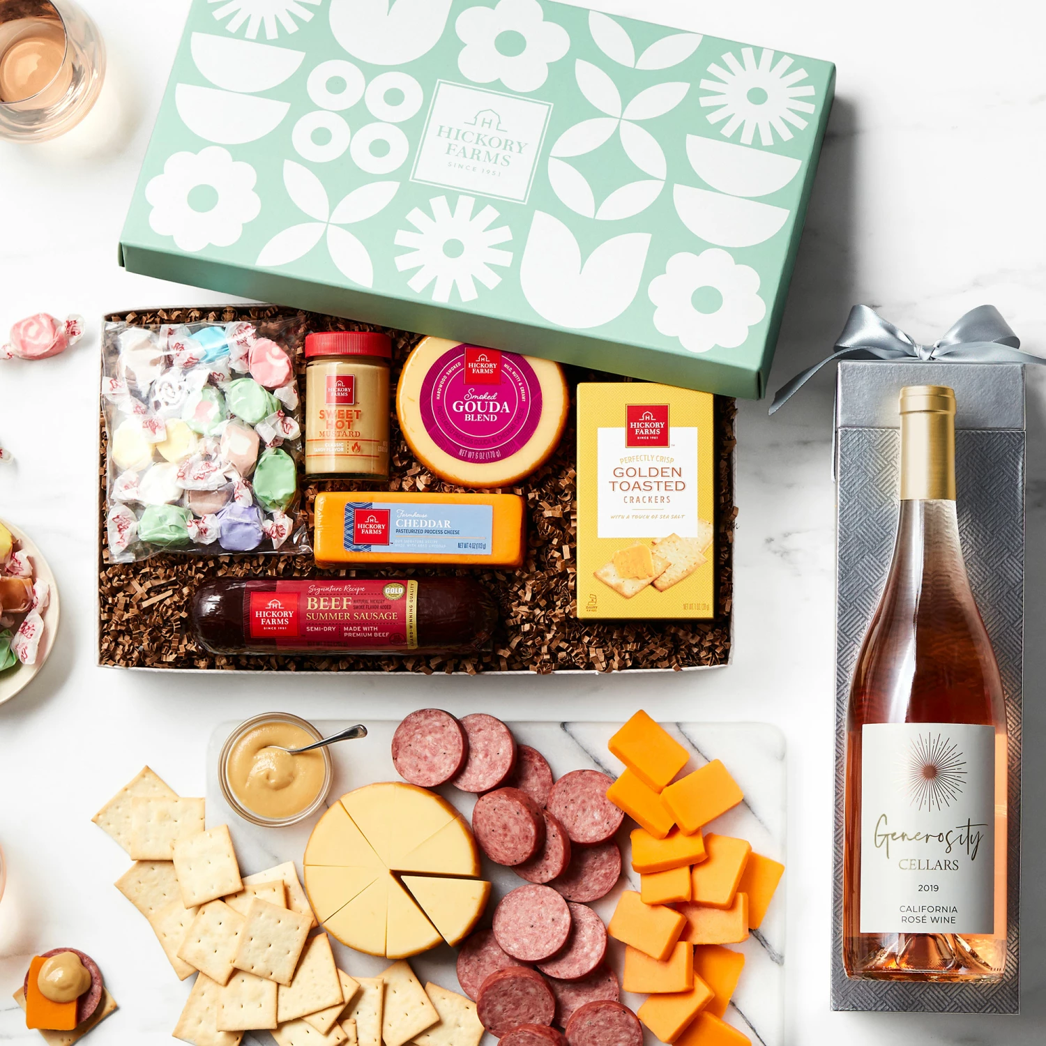 Buds & Blooms Gift Box With Wine 3 Buds & Blooms Gift Box With Wine