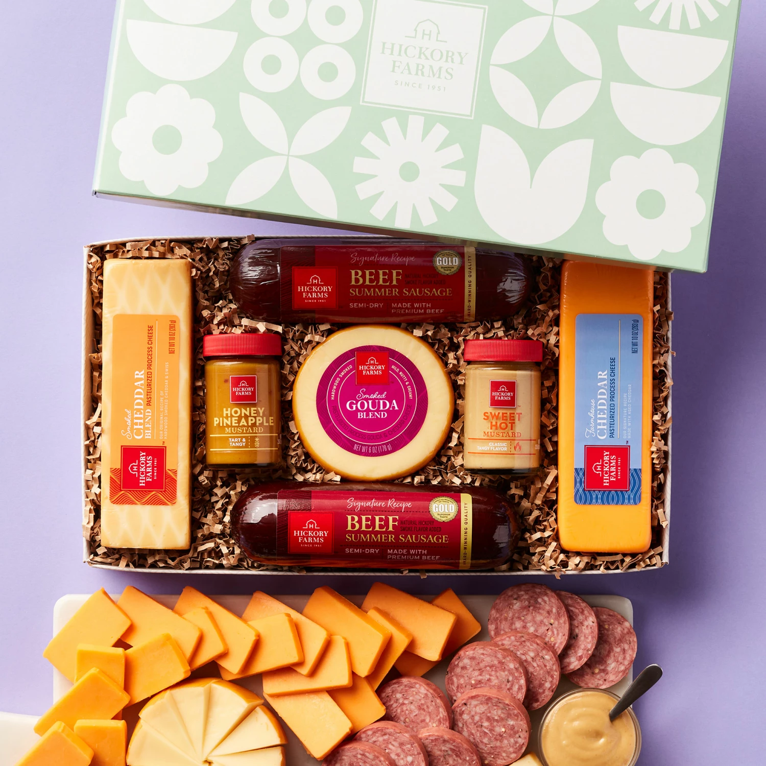 Sunny Summer Sausage & Cheese Gift Box 3 Sunny Summer Sausage & Cheese Gift Box